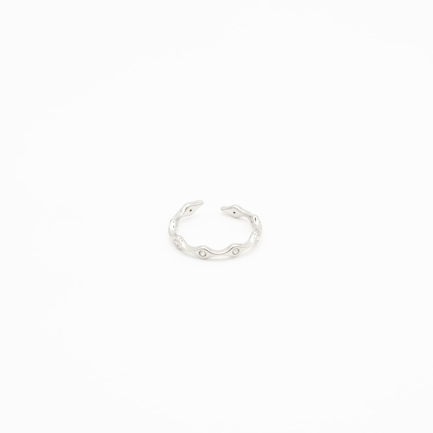 Anillo de Rombos y Zirconias Acero