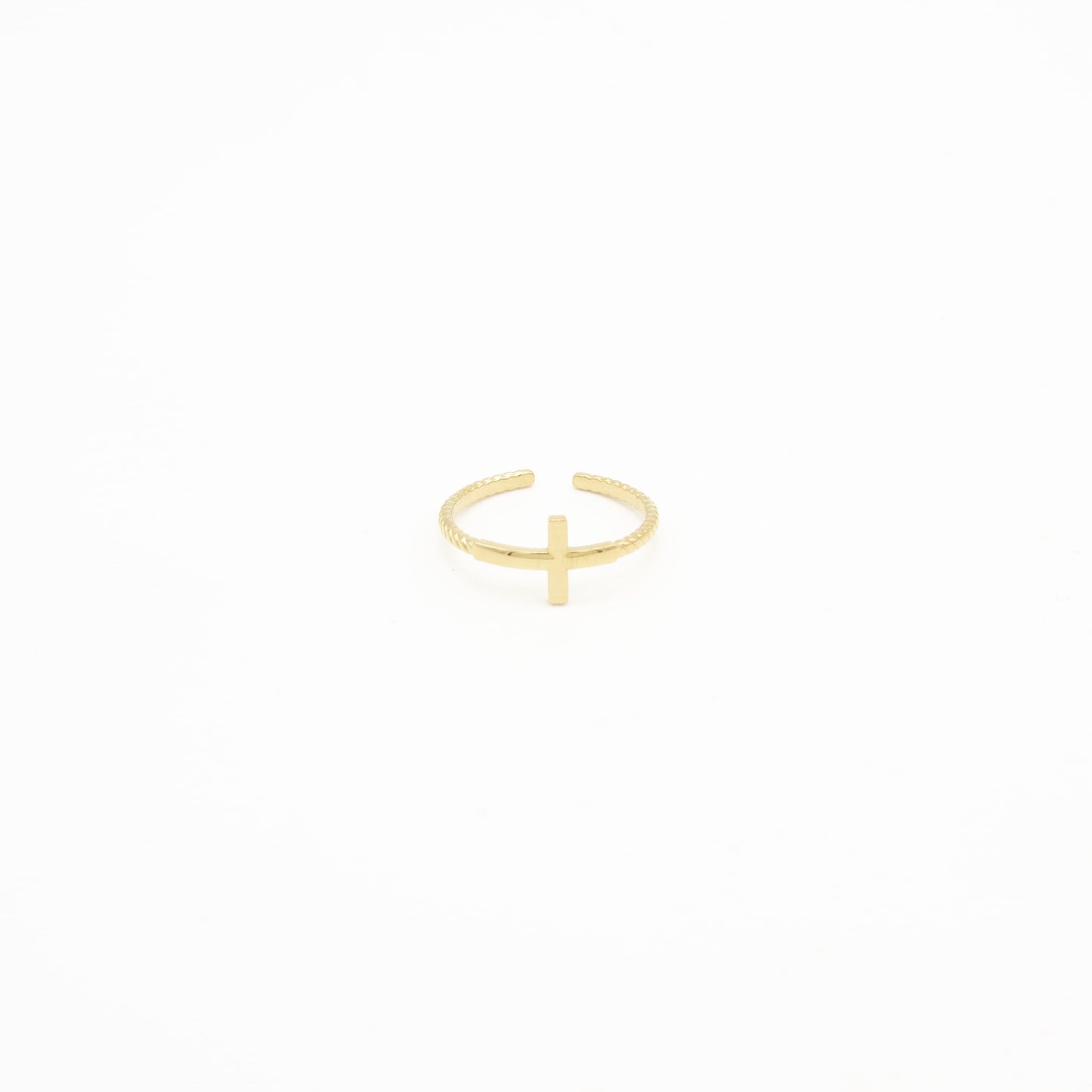 Anillo de Cruz Trenzado Acero
