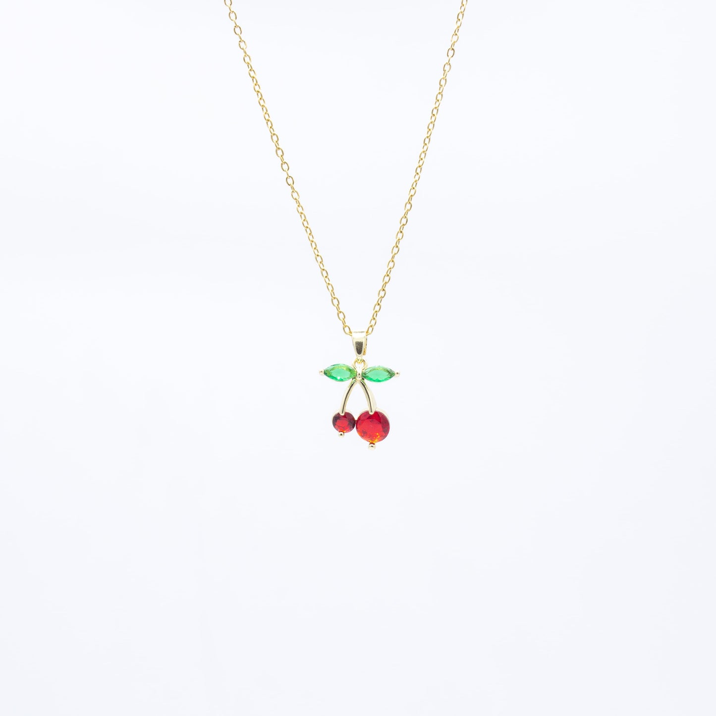 Collar de Cerezas y Zirconia Acero