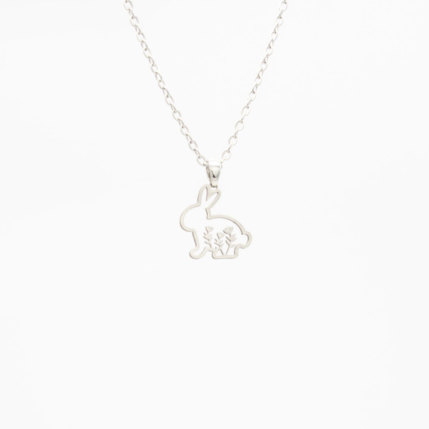 Collar de Conejito con Flores Acero