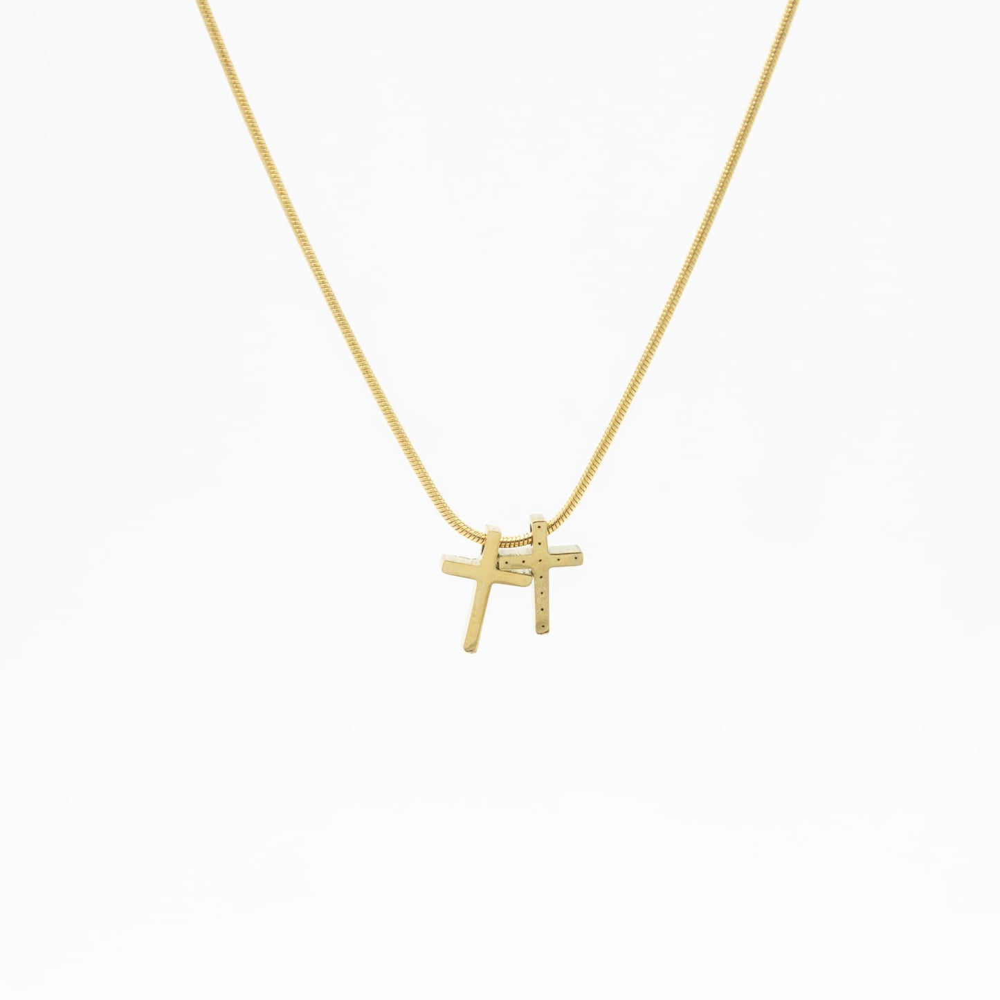 Collar de Cruz Doble Acero