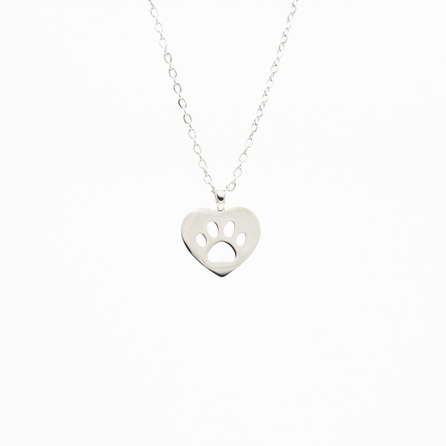 Collar de Corazón y Huella Acero