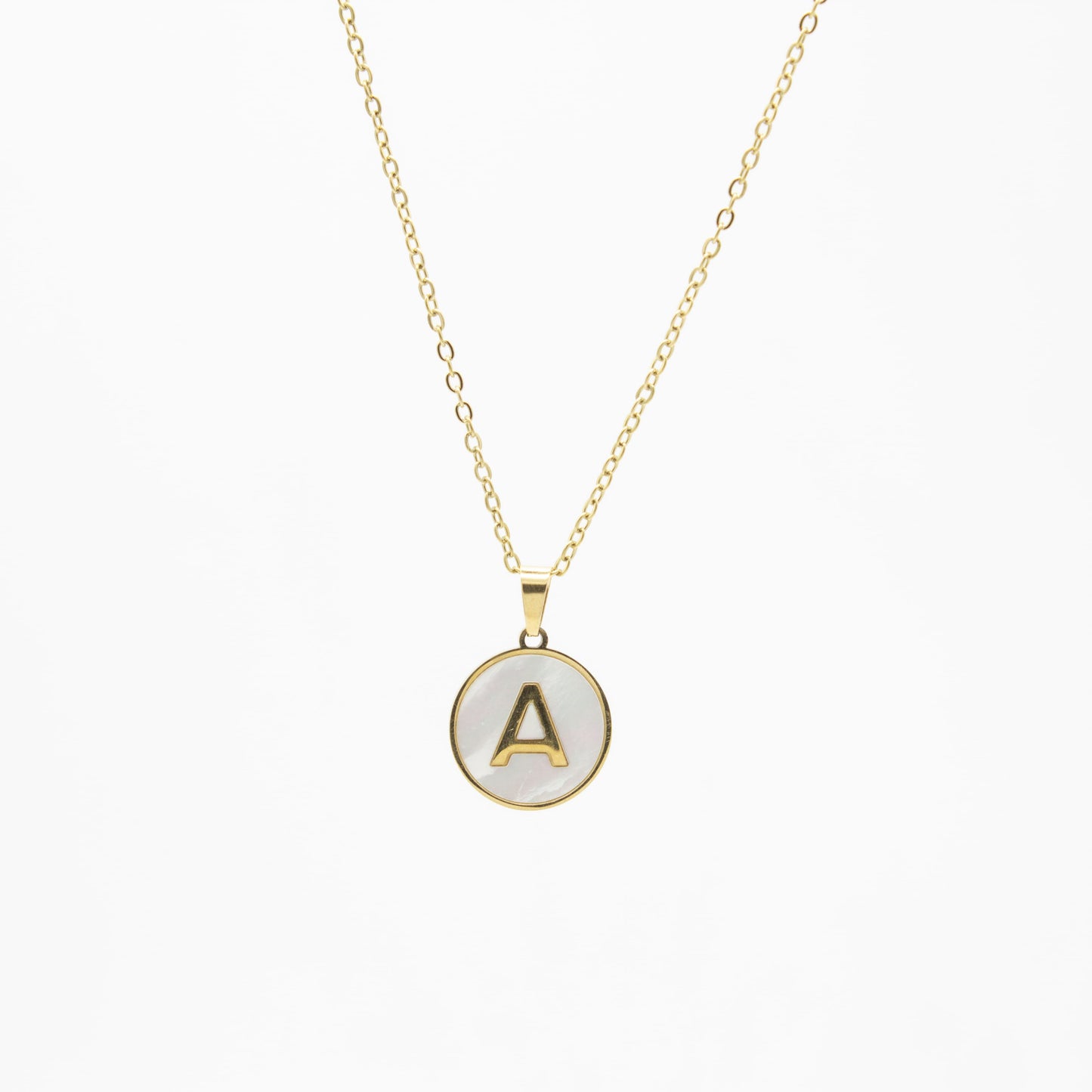 Collar de Inicial con Madre Perla Acero