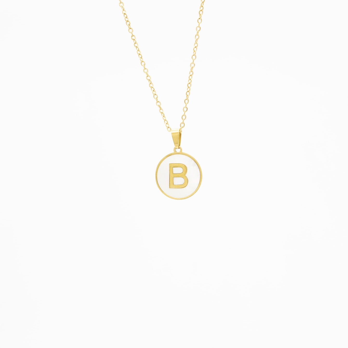 Collar de Inicial con Madre Perla Acero
