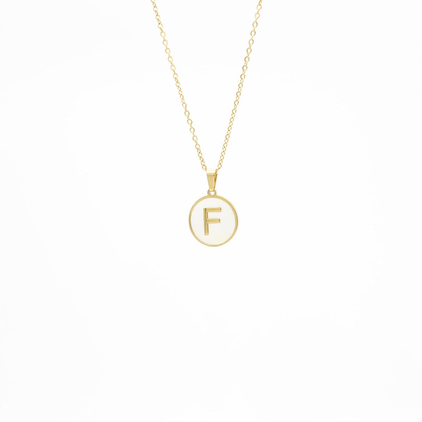 Collar de Inicial con Madre Perla Acero