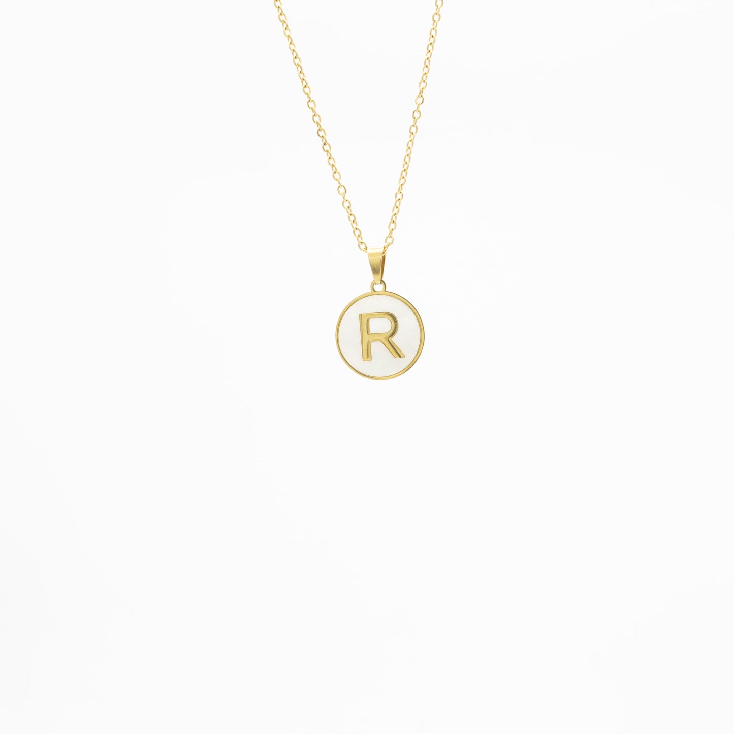 Collar de Inicial con Madre Perla Acero