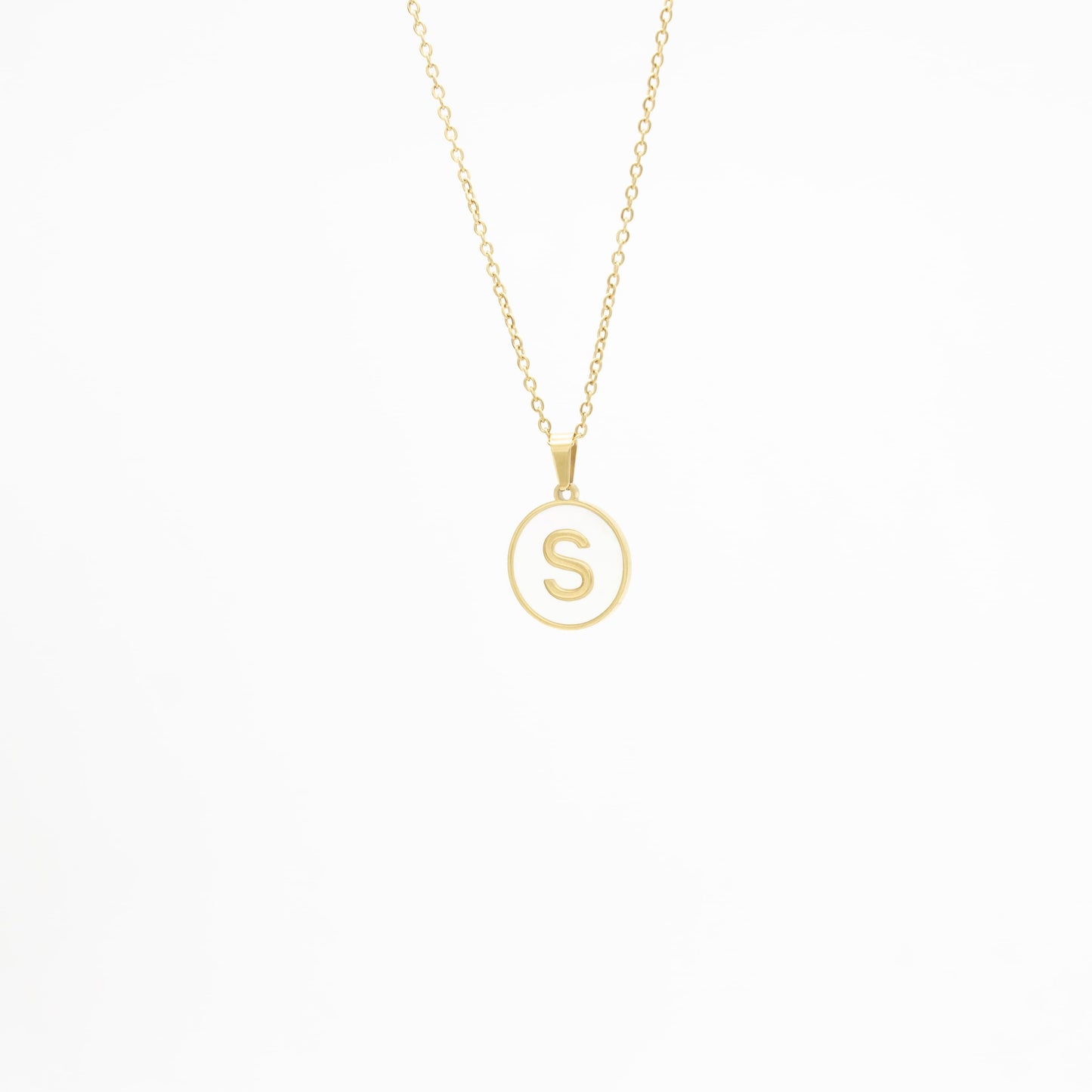 Collar de Inicial con Madre Perla Acero