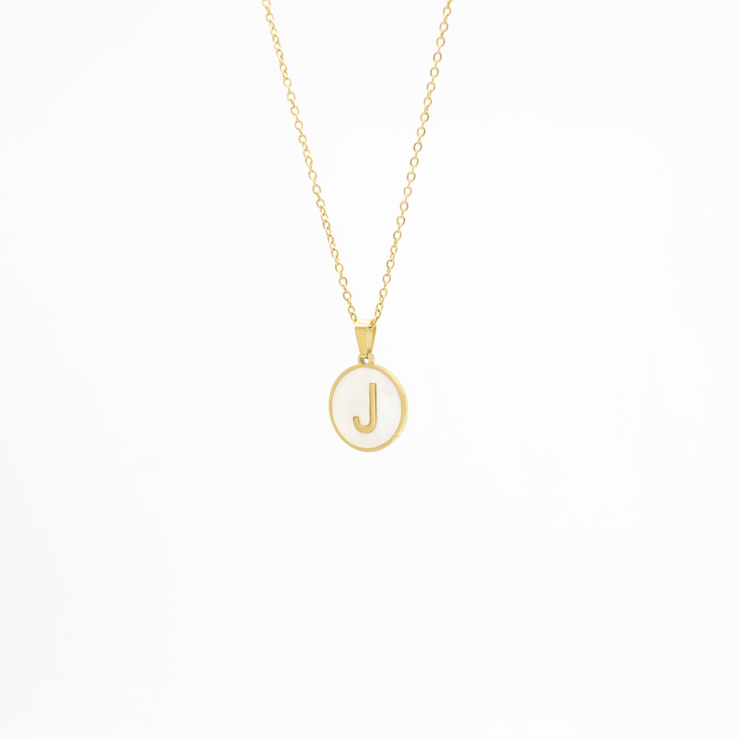Collar de Inicial con Madre Perla Acero