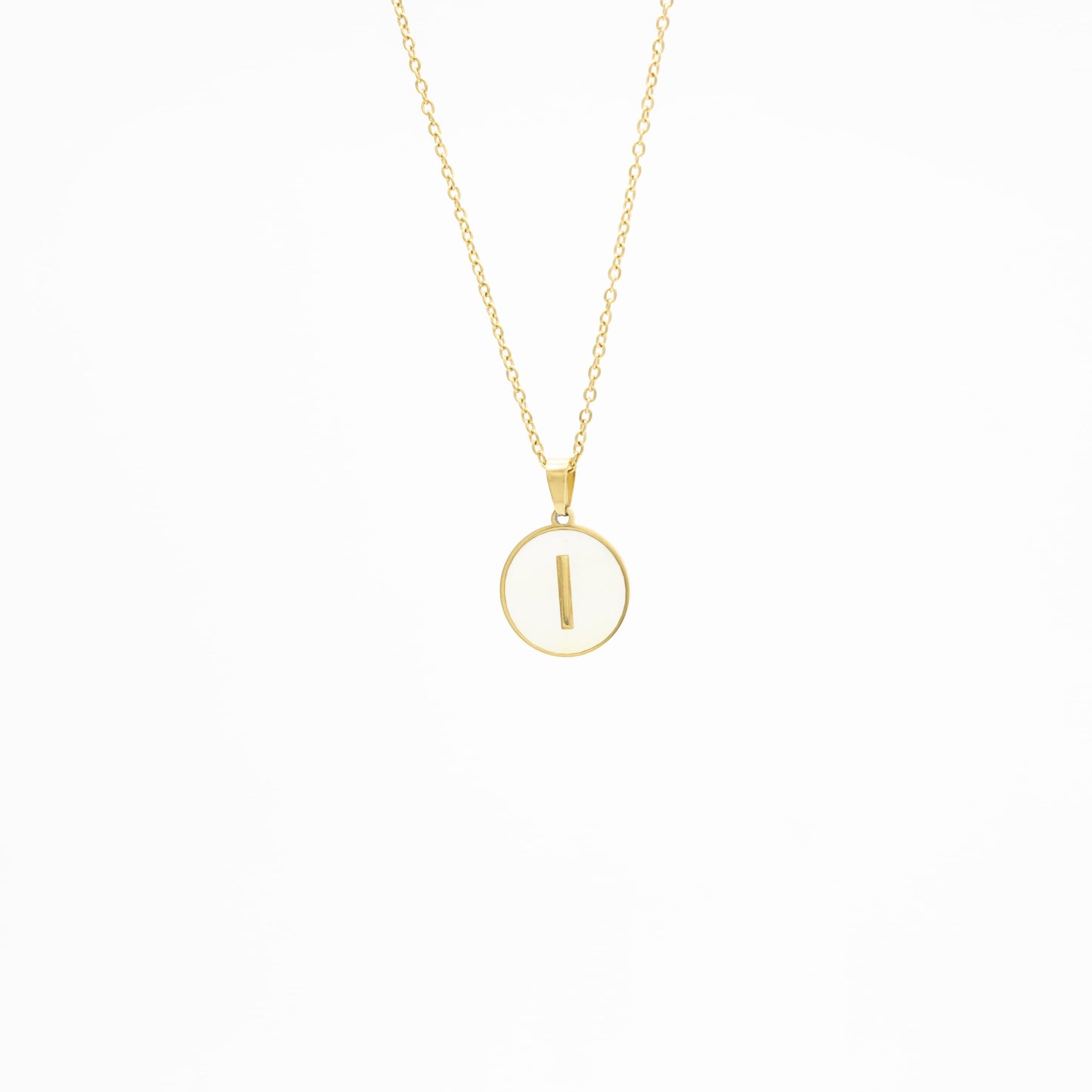 Collar de Inicial con Madre Perla Acero