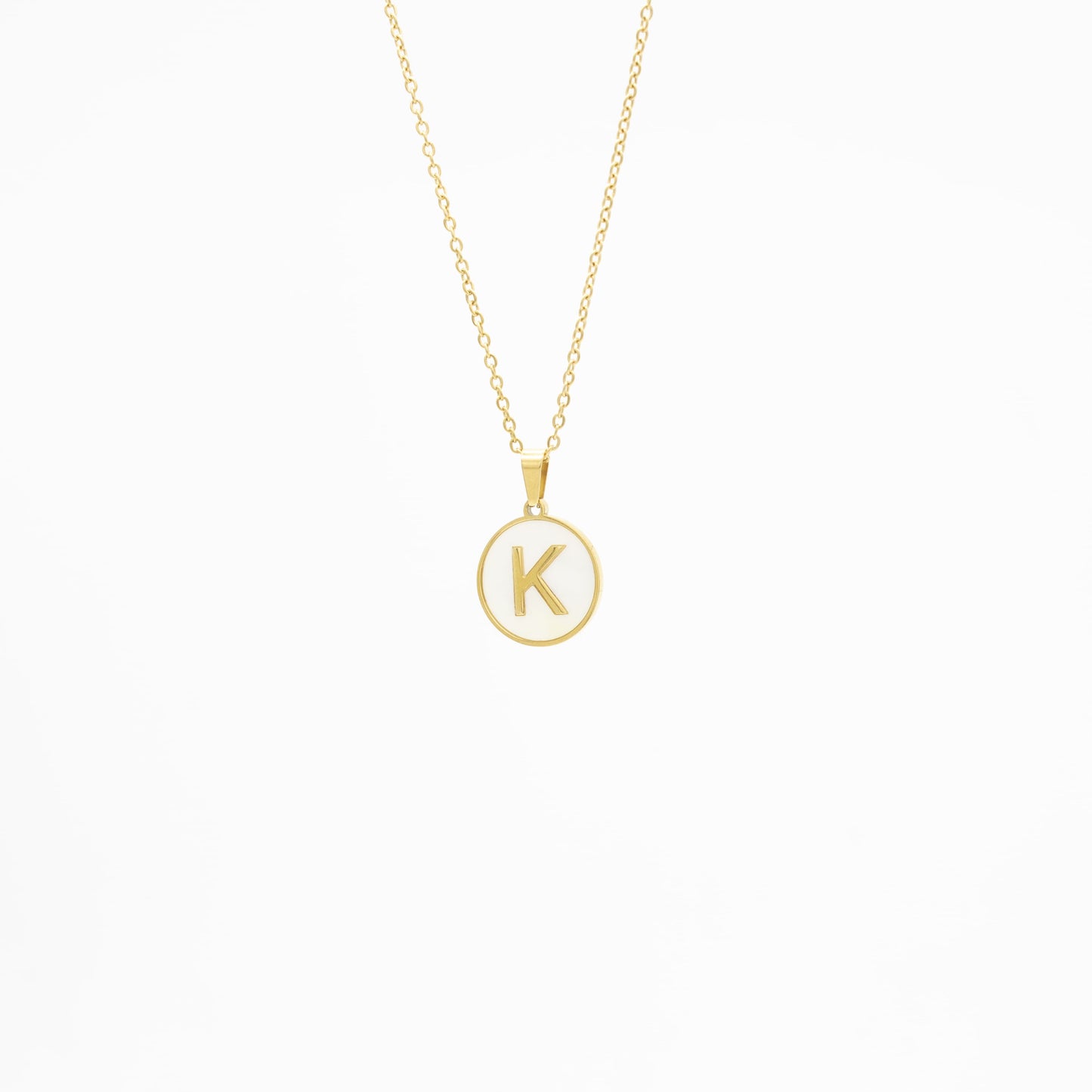 Collar de Inicial con Madre Perla Acero