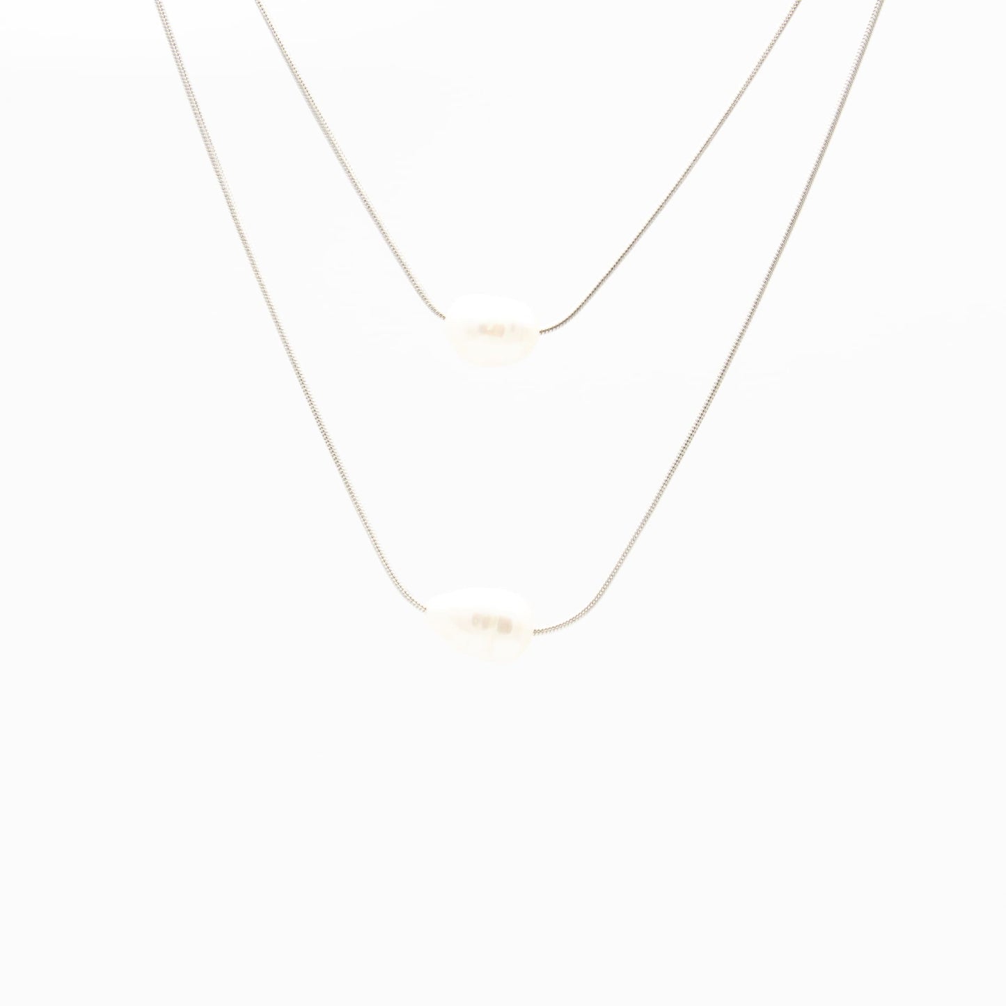 Collar de Perla Doble Acero