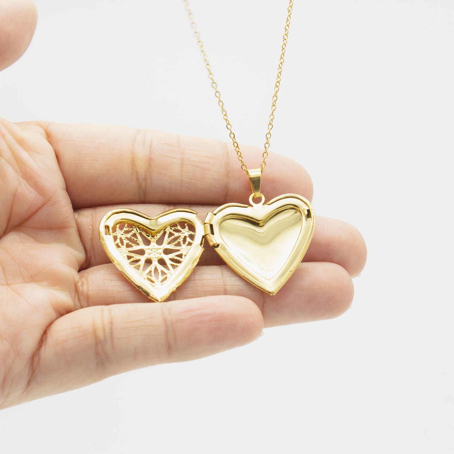 Collar de Corazón Relicario Acero