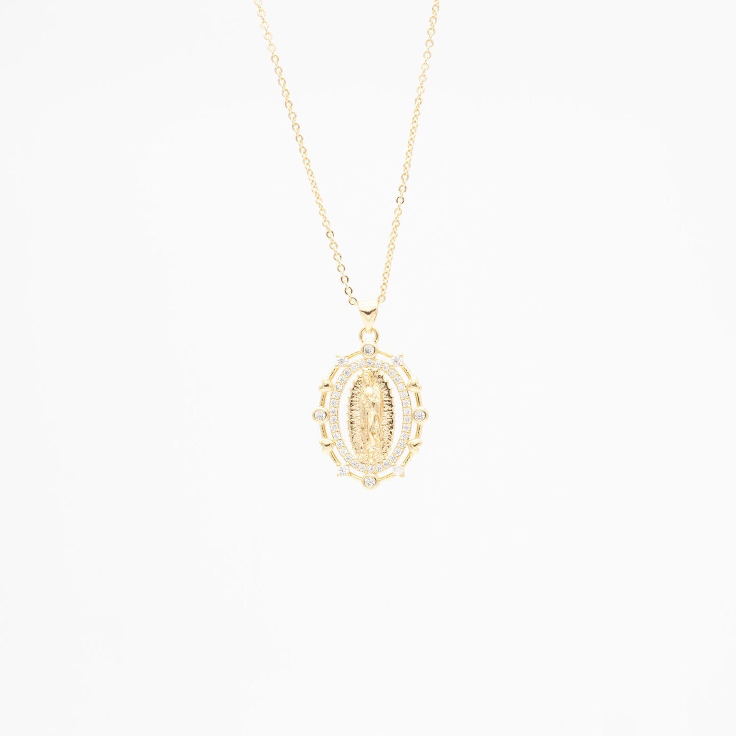 Collar de Virgen y Zirconia Chapa