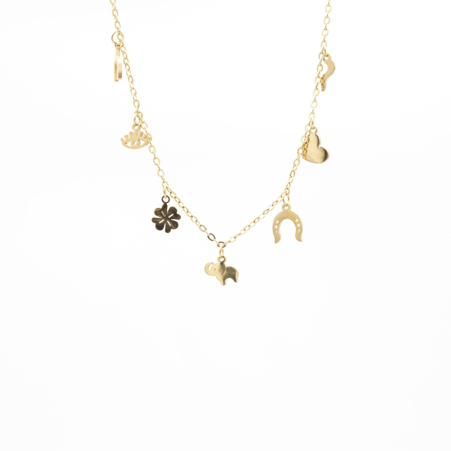 Gargantilla con Charms de la Suerte Acero