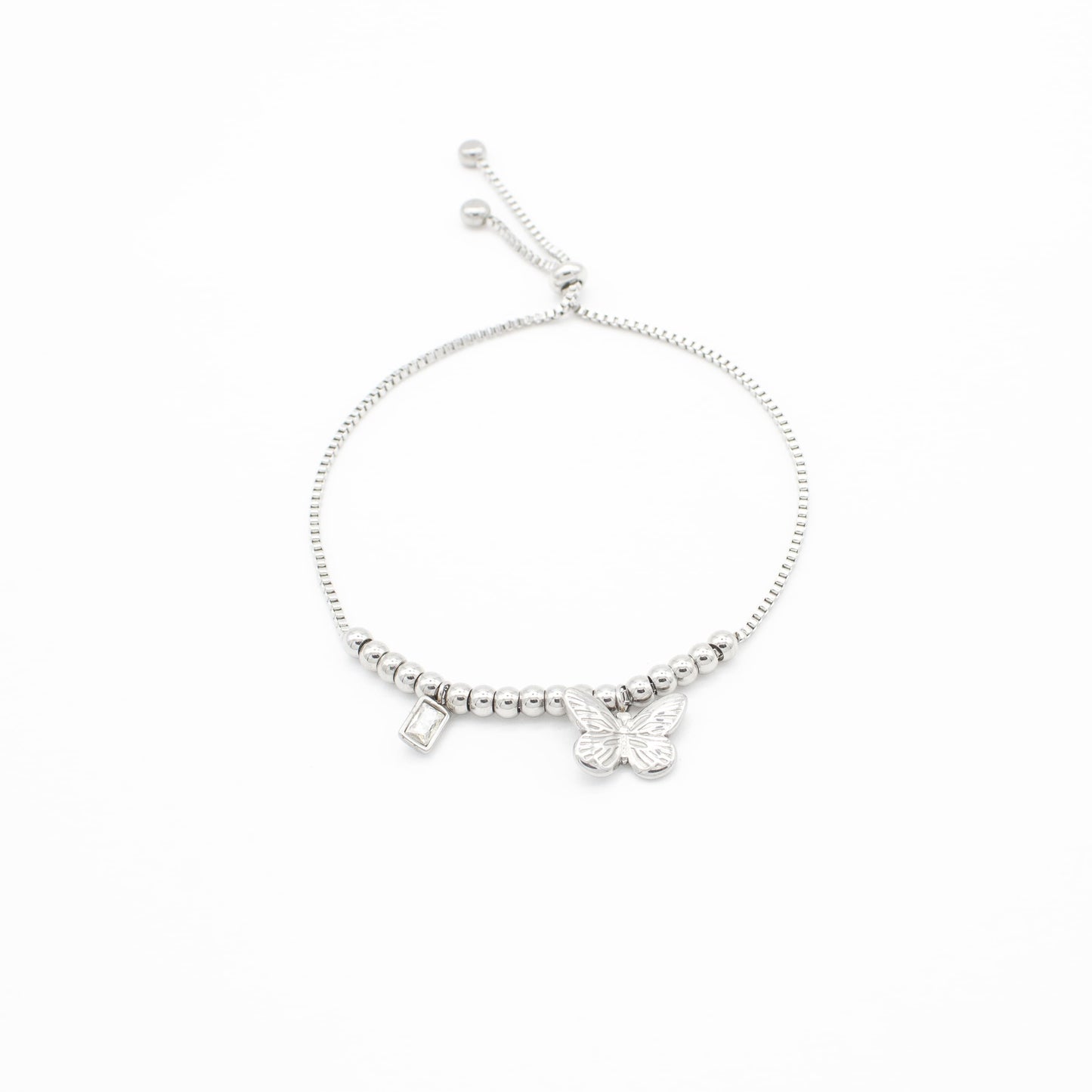 Pulsera de Mariposa y Balines Acero
