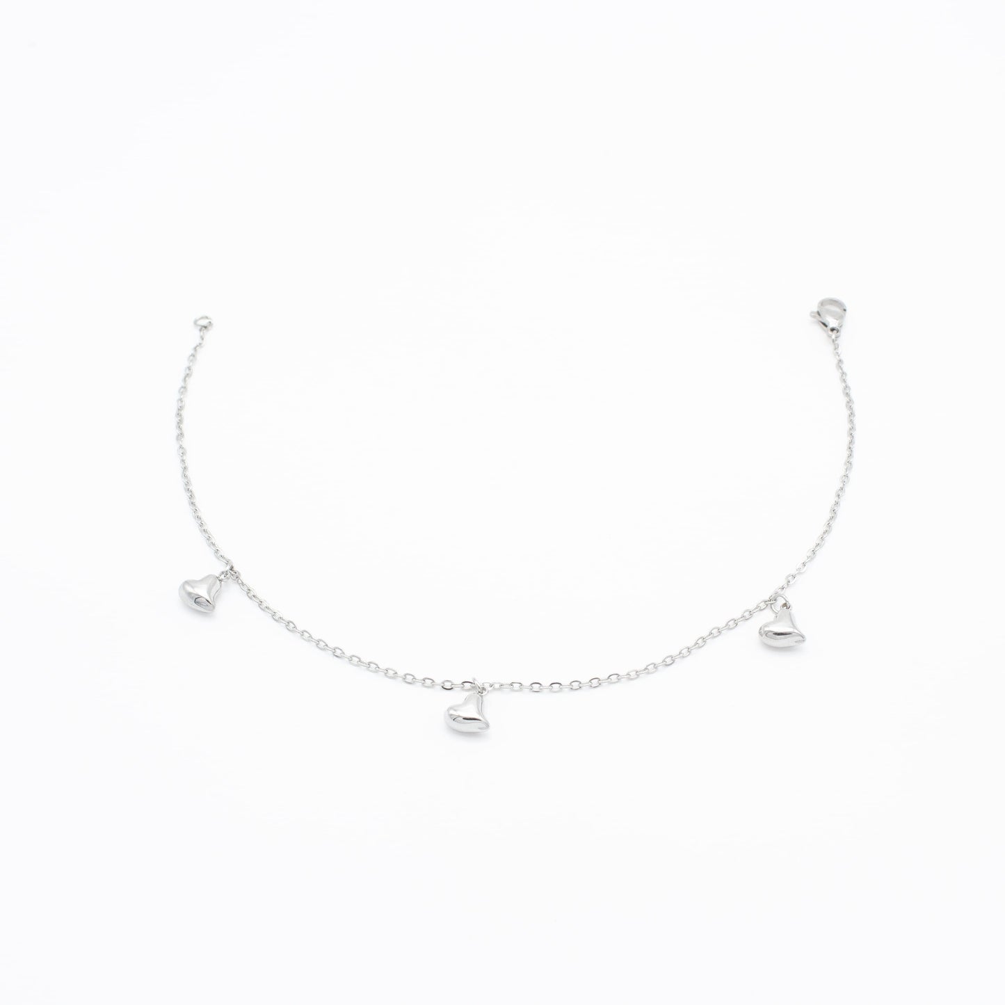 Tobillera de Corazones Acero