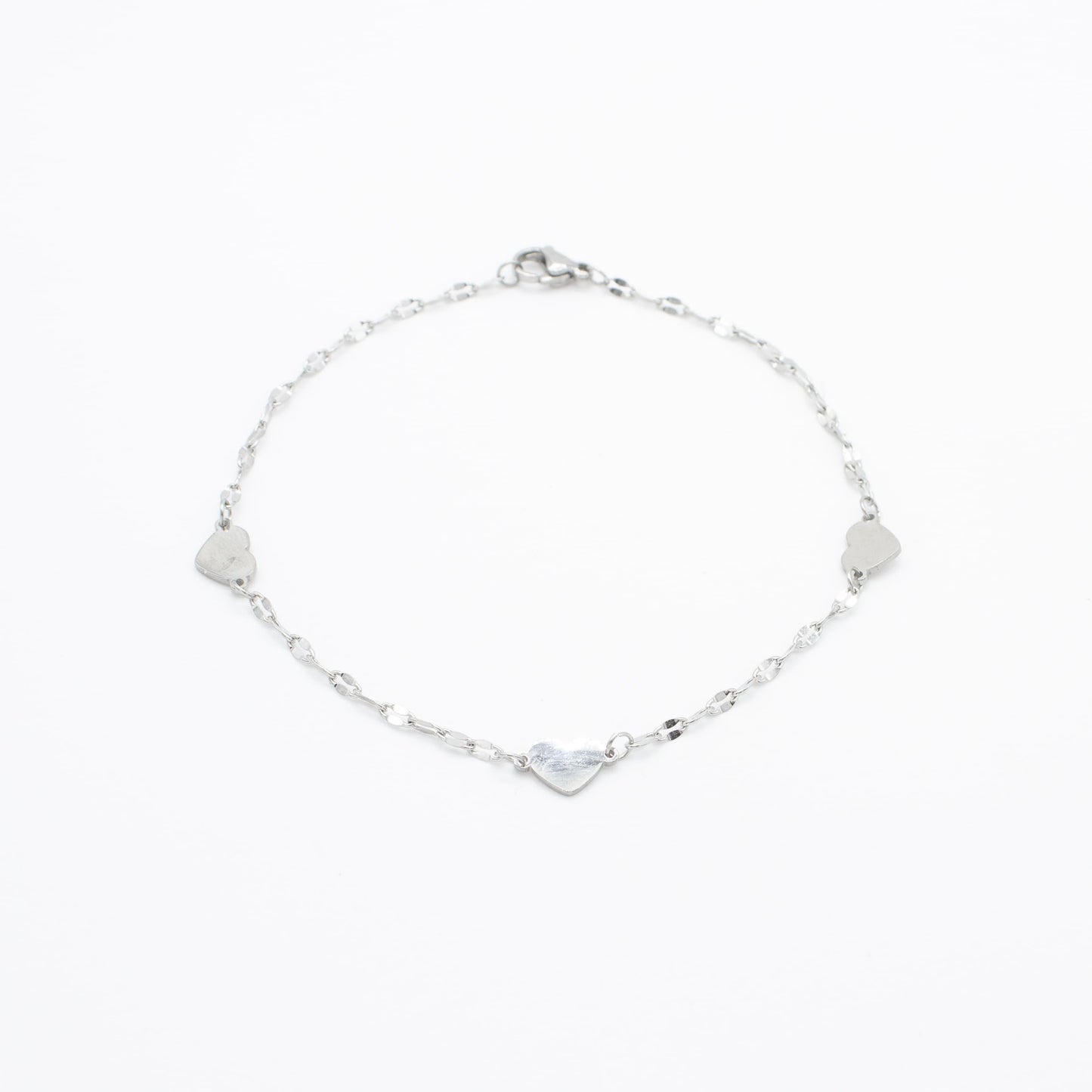 Tobillera con Corazones Acero