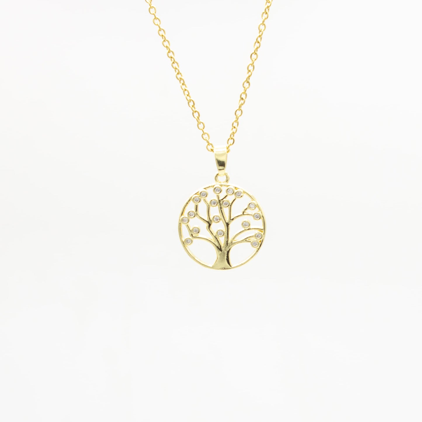 Collar de Árbol y Zirconia Chapa