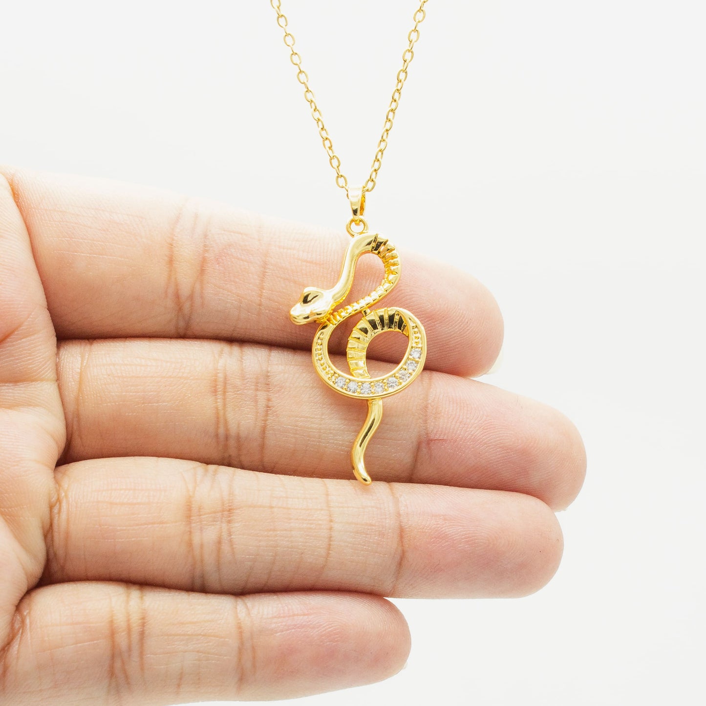 Collar de Serpiente y Zirconia Chapa
