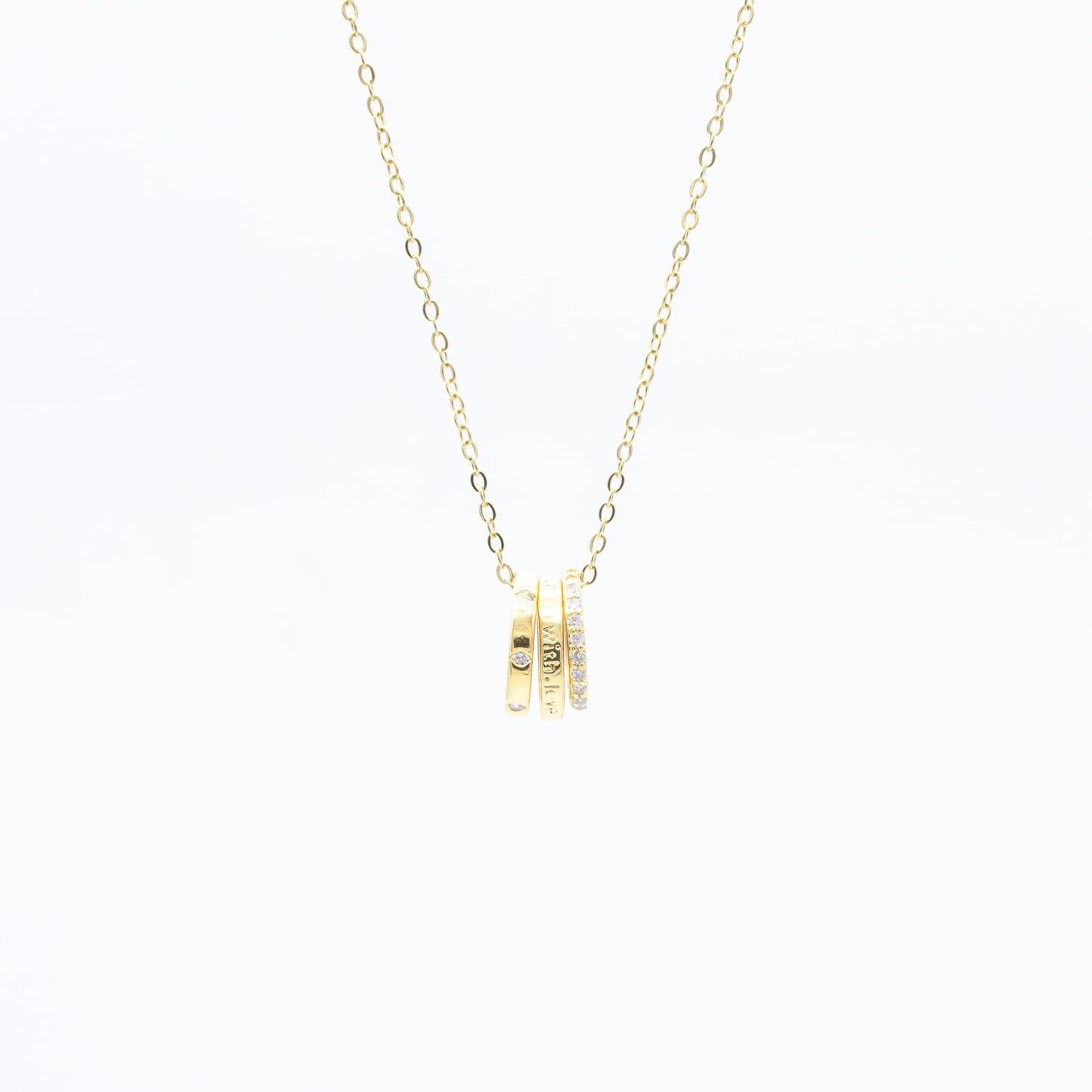 Collar de Aros Entrelazados y Zirconia Chapa