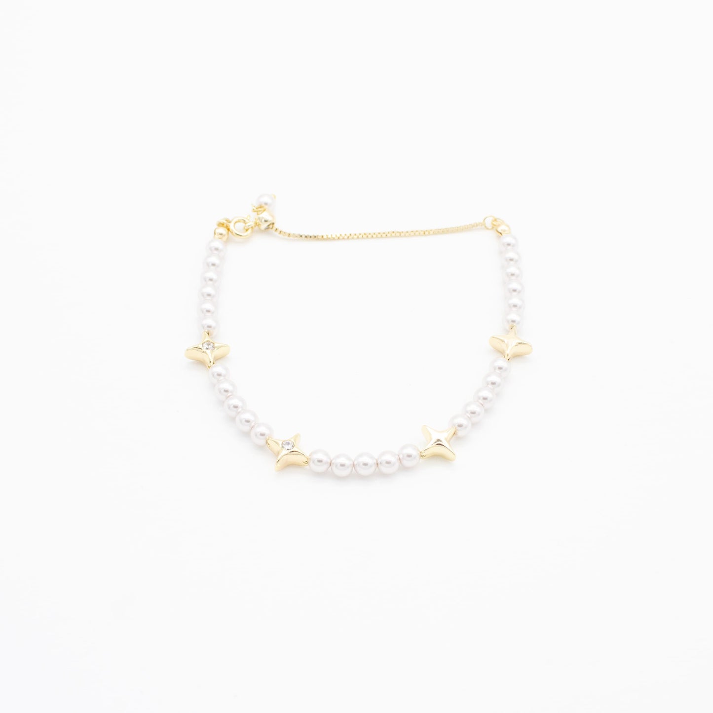 Pulsera de Estrellas del Norte y Perlitas Chapa