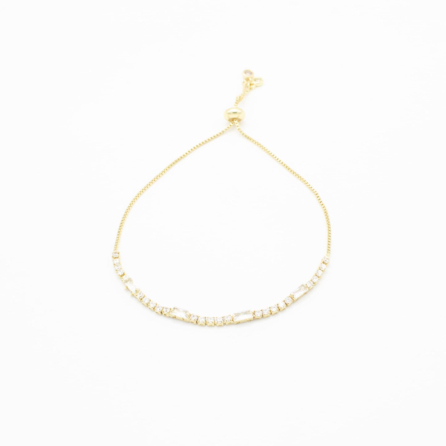 Pulsera de Zirconia Cuadrada y Rectangular Chapa