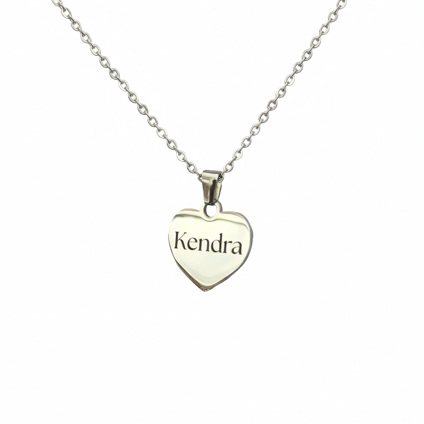 Collar Corazón con Grabado Láser Acero