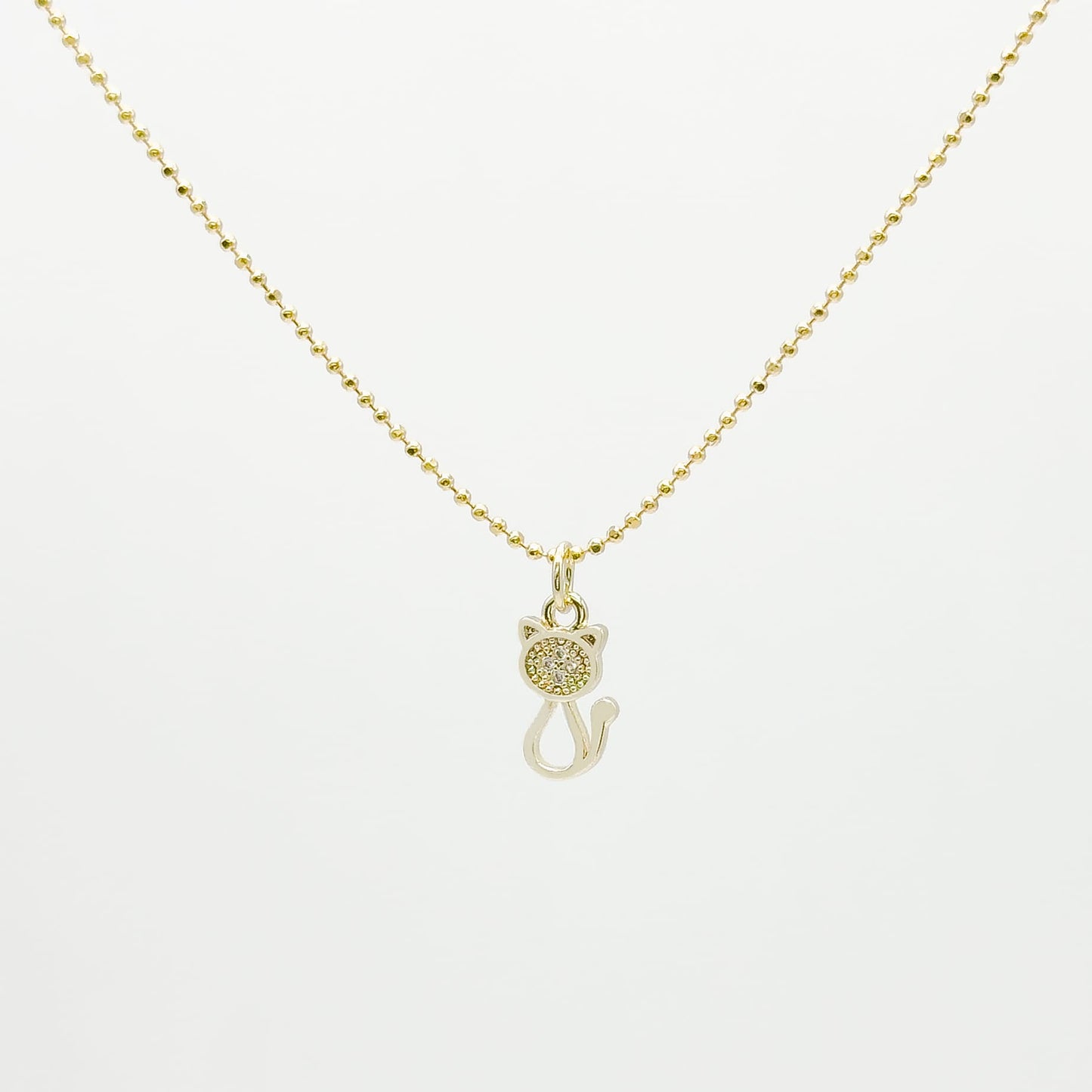 Collar de Silueta de Gatito y Zirconia