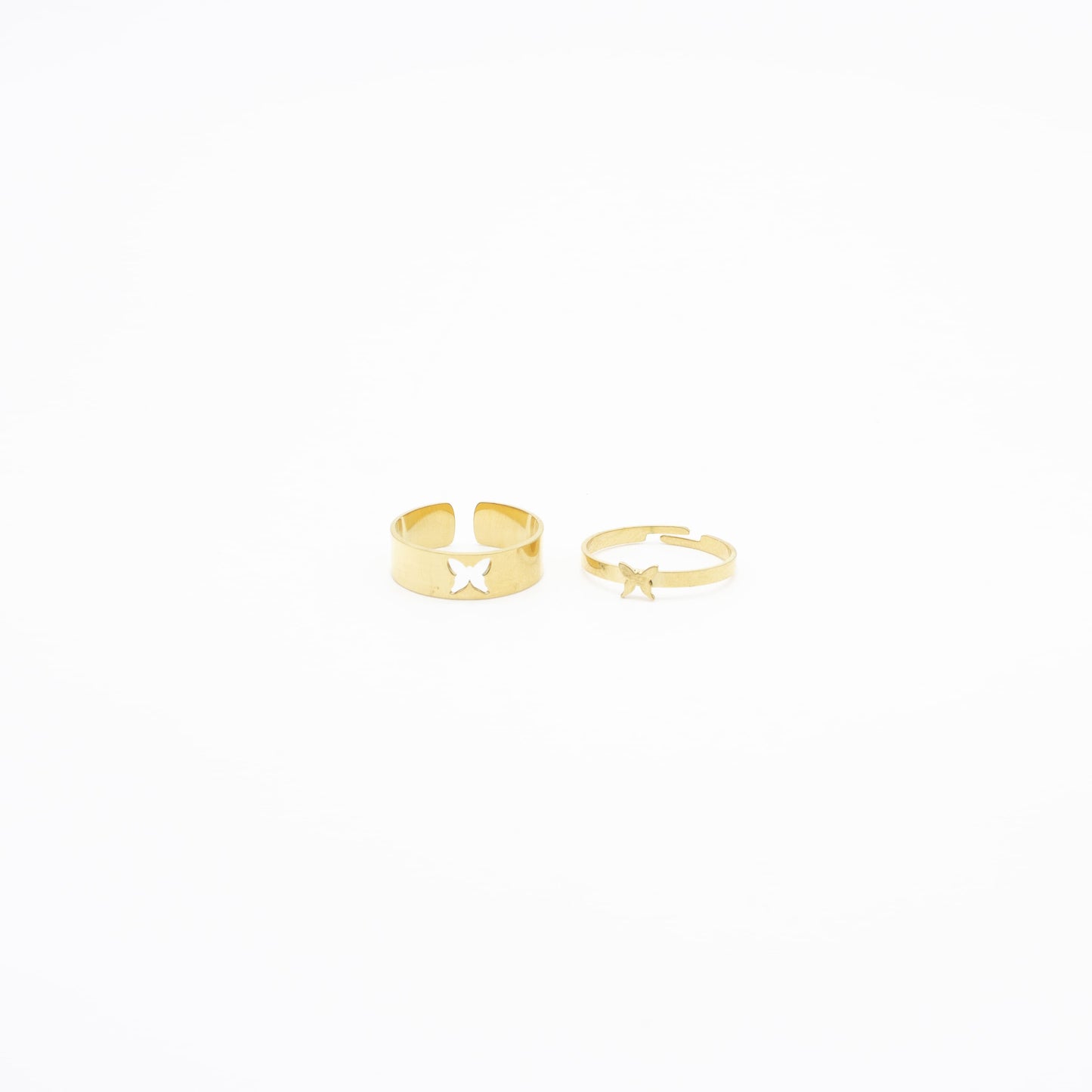 Anillos Duo Pareja de Mariposa Acero