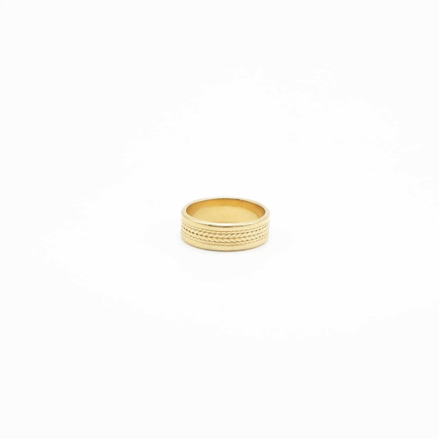 Anillo Grabado de Espiga Acero Hombre