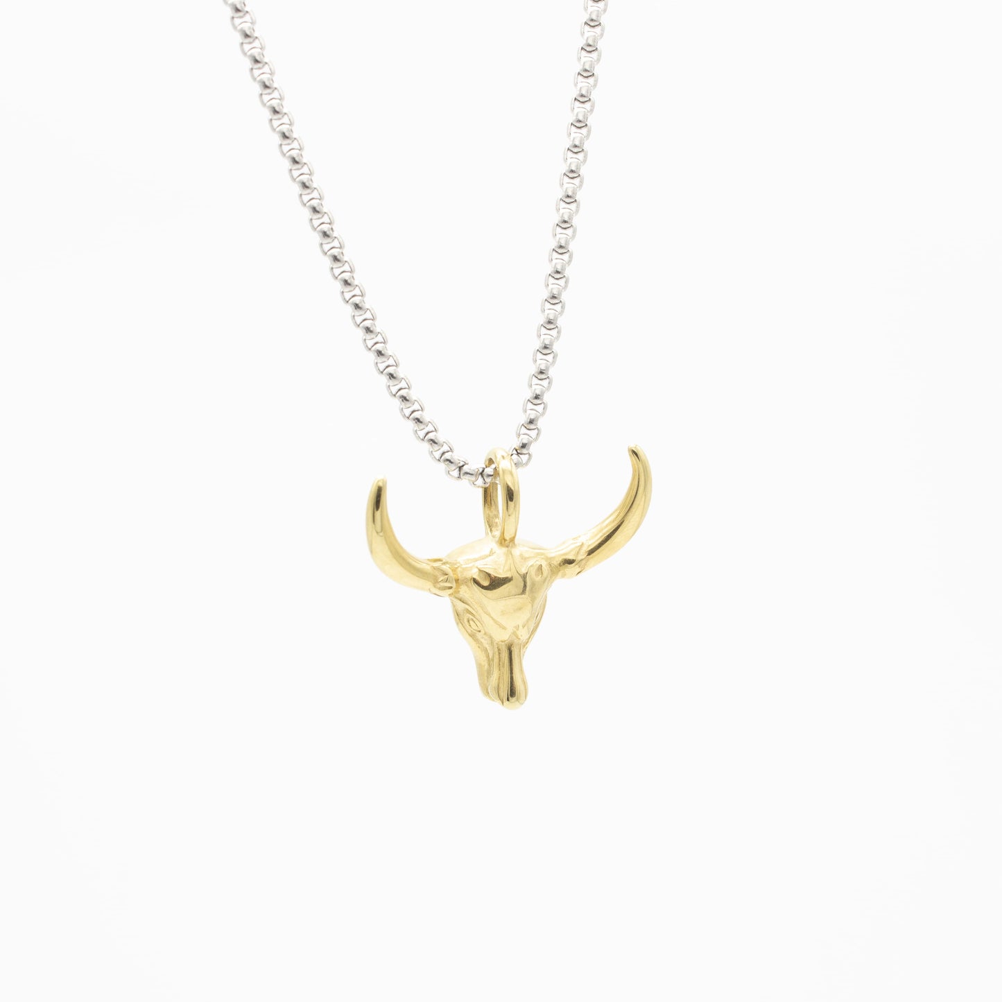 Cadena de Cráneo de Toro Acero Hombre