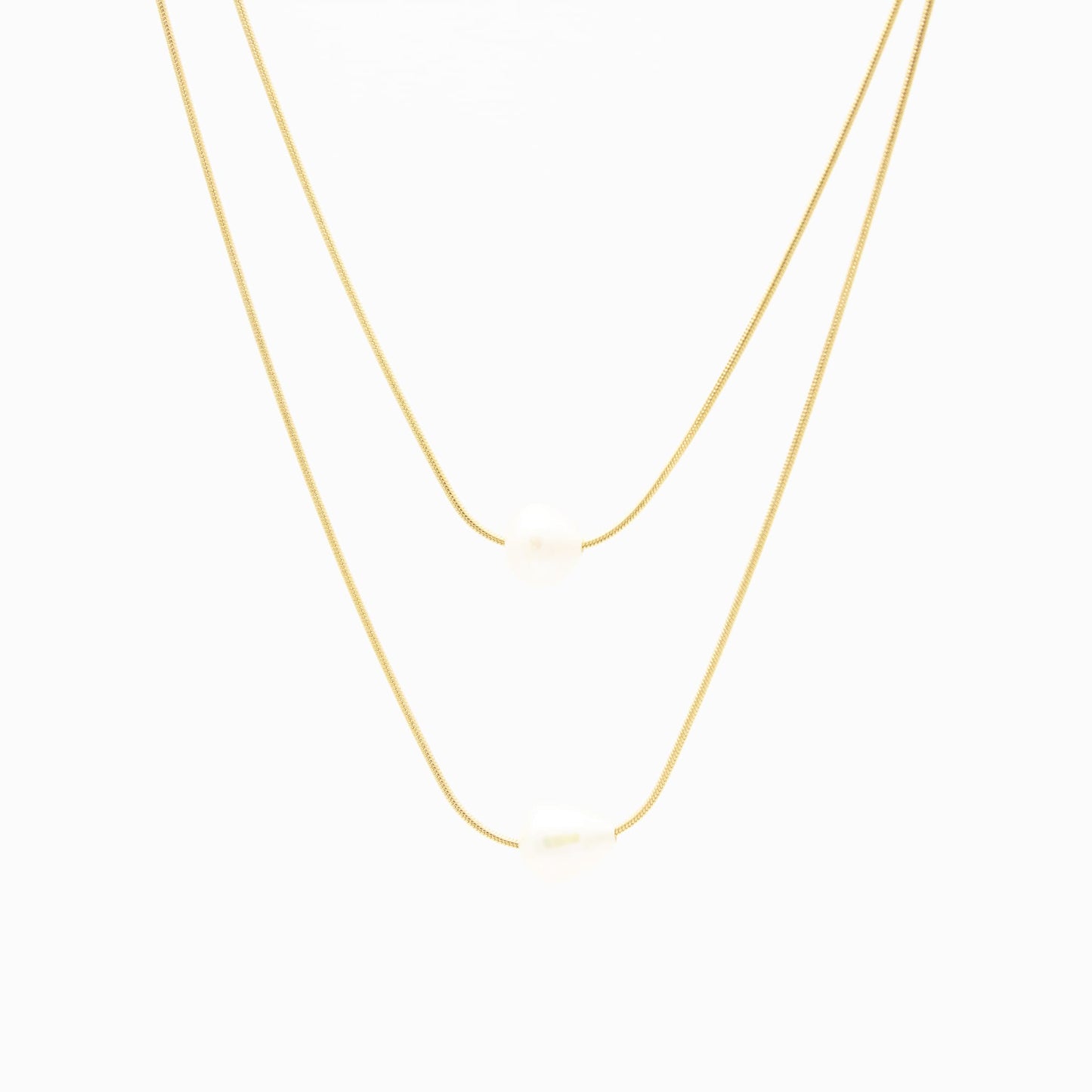 Collar de Perla Doble Acero