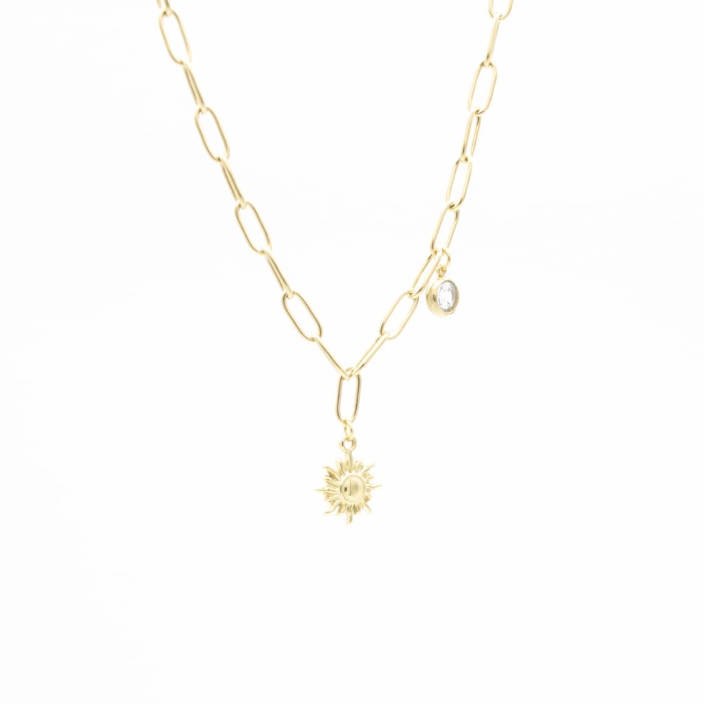 Collar de Sol y Zirconia Acero