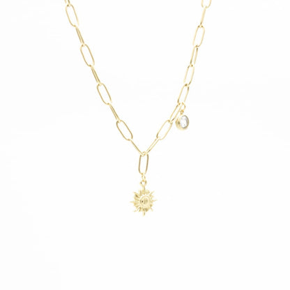 Collar de Sol y Zirconia Acero