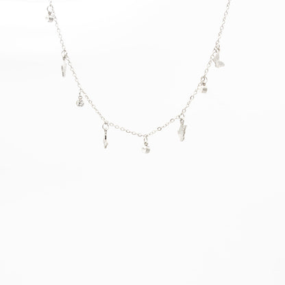 Gargantilla de Mariposas y Zirconia Acero