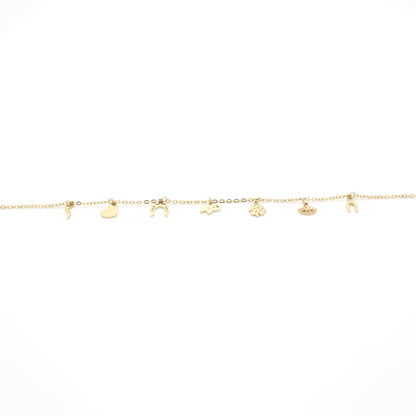 Gargantilla con Charms de la Suerte Acero