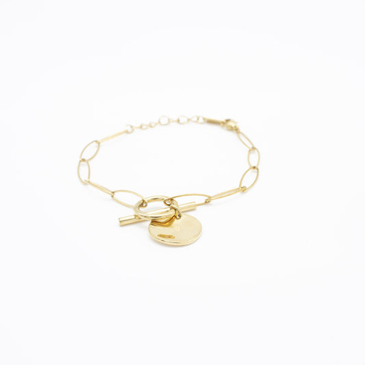 Pulsera de Eslabón Largo y Broche de Círculo Acero