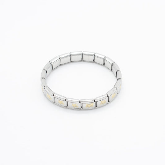 Brazalete Italiano de Estrellas Acero