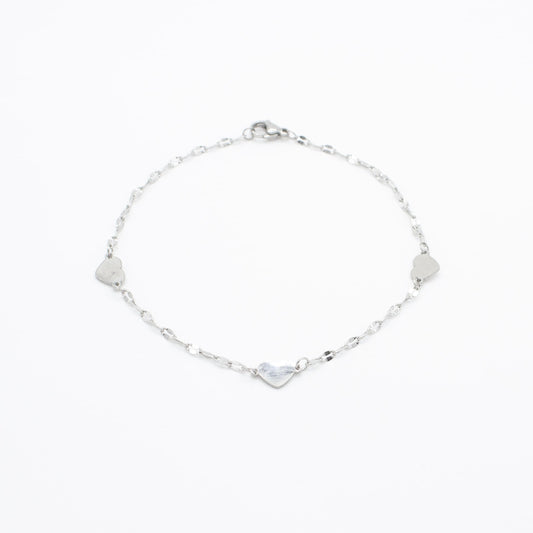 Tobillera con Corazones Acero
