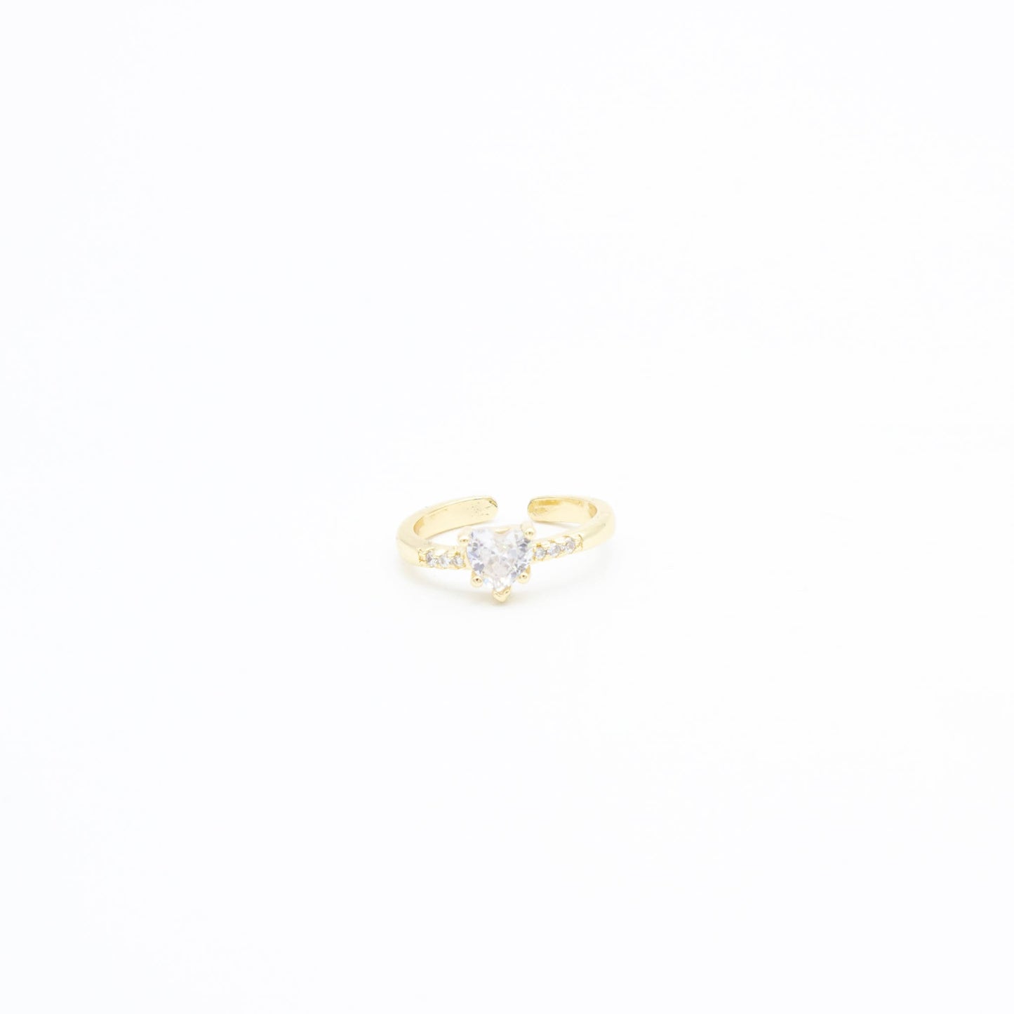 Anillo de Corazón con Zirconia Chapa