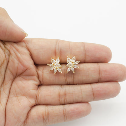 Broquel de Flor con Zirconia Chapa