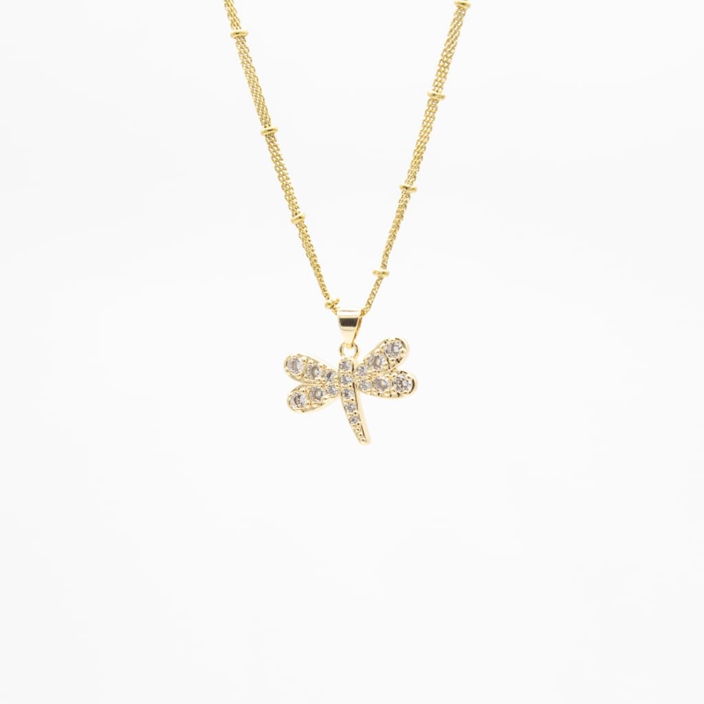 Collar de Libélula con Zirconia Chapa