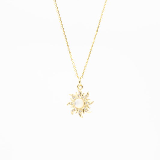 Collar de Sol con Zirconia Chapa