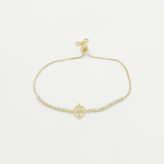 Pulsera de Nudo de Bruja y Cristales