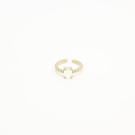 Anillo con Zirconia Tornasol Acero