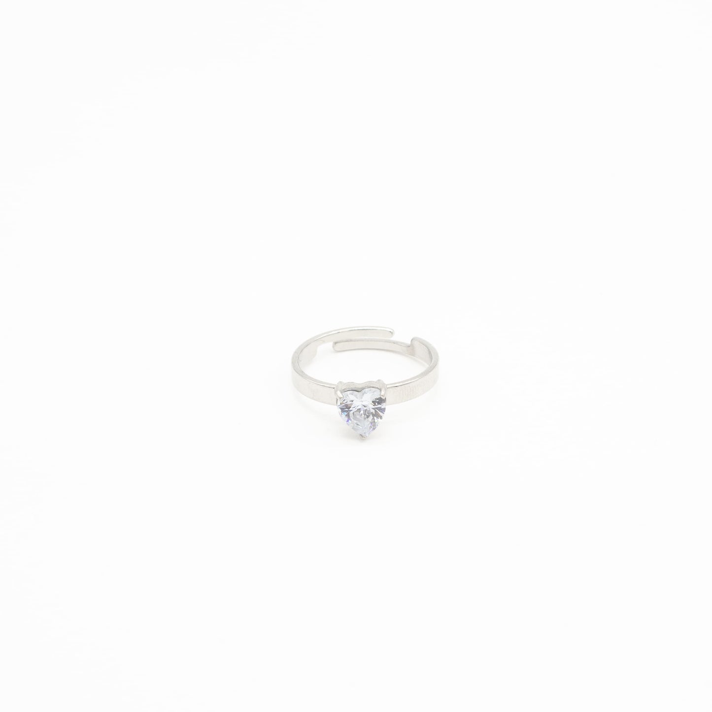 Anillo de Corazón y Zirconia Acero