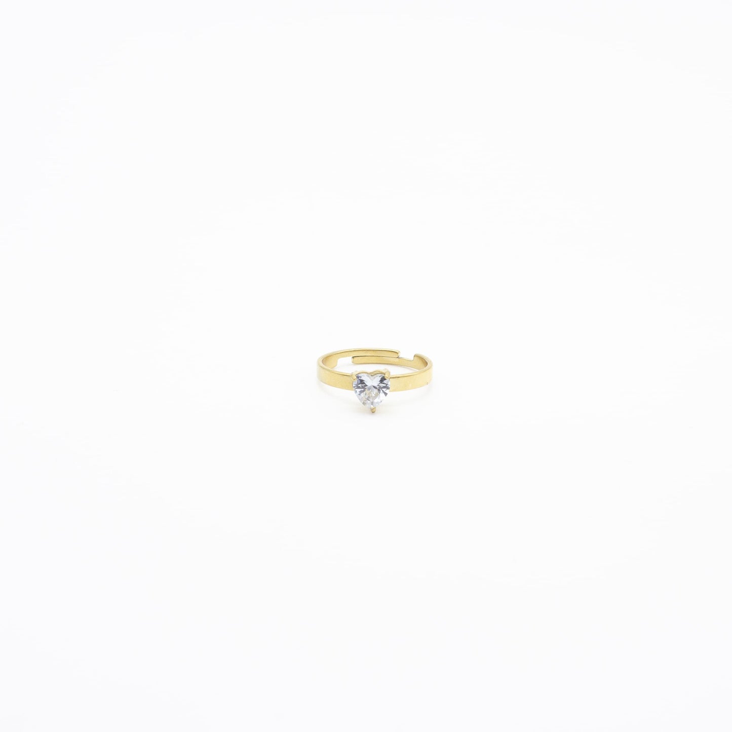 Anillo de Corazón y Zirconia Acero