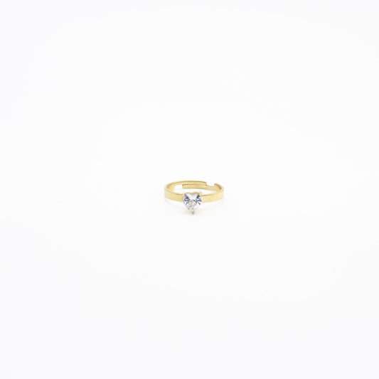 Anillo de Corazón y Zirconia Acero